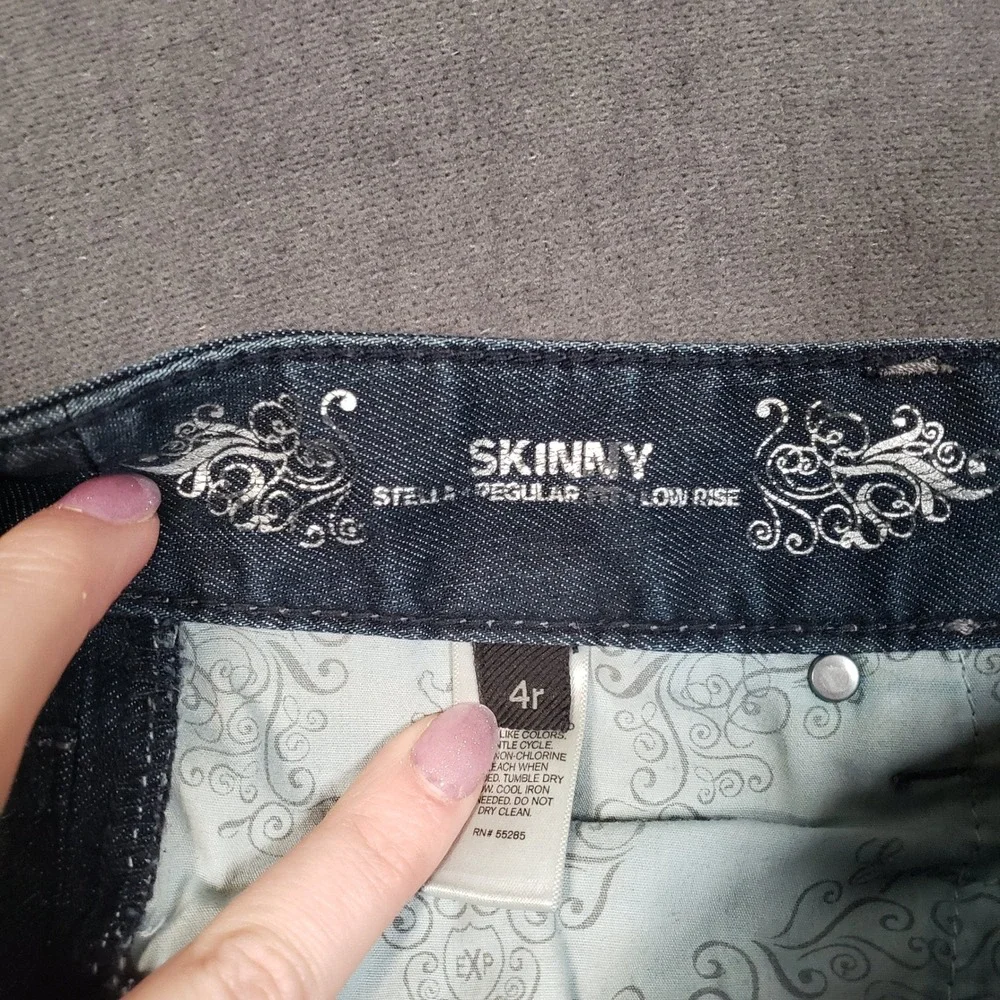 Express Jeans Women‎ 4r Dark Blue Stella Regular Skinny Low Rise Denim